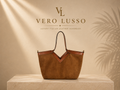 Suede V Shopping bag