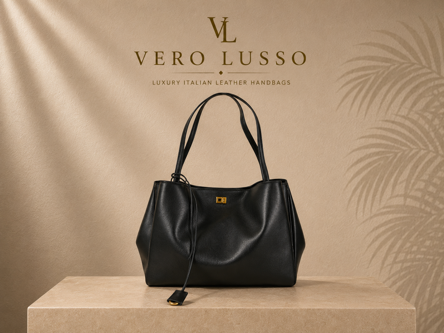 Borsa a spalla maxi con chiusura twist e tracolla rimovibile