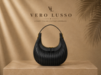 Borsa mezzaluna plissè