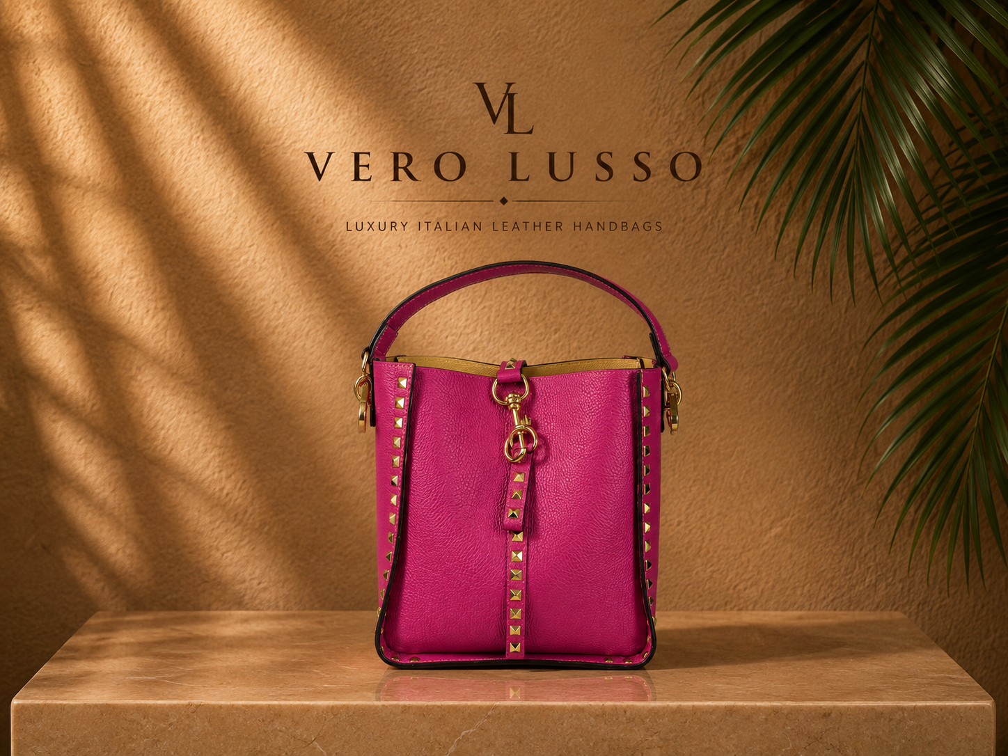 Shopper con pochette estraibile Piccola e Borchie Spike