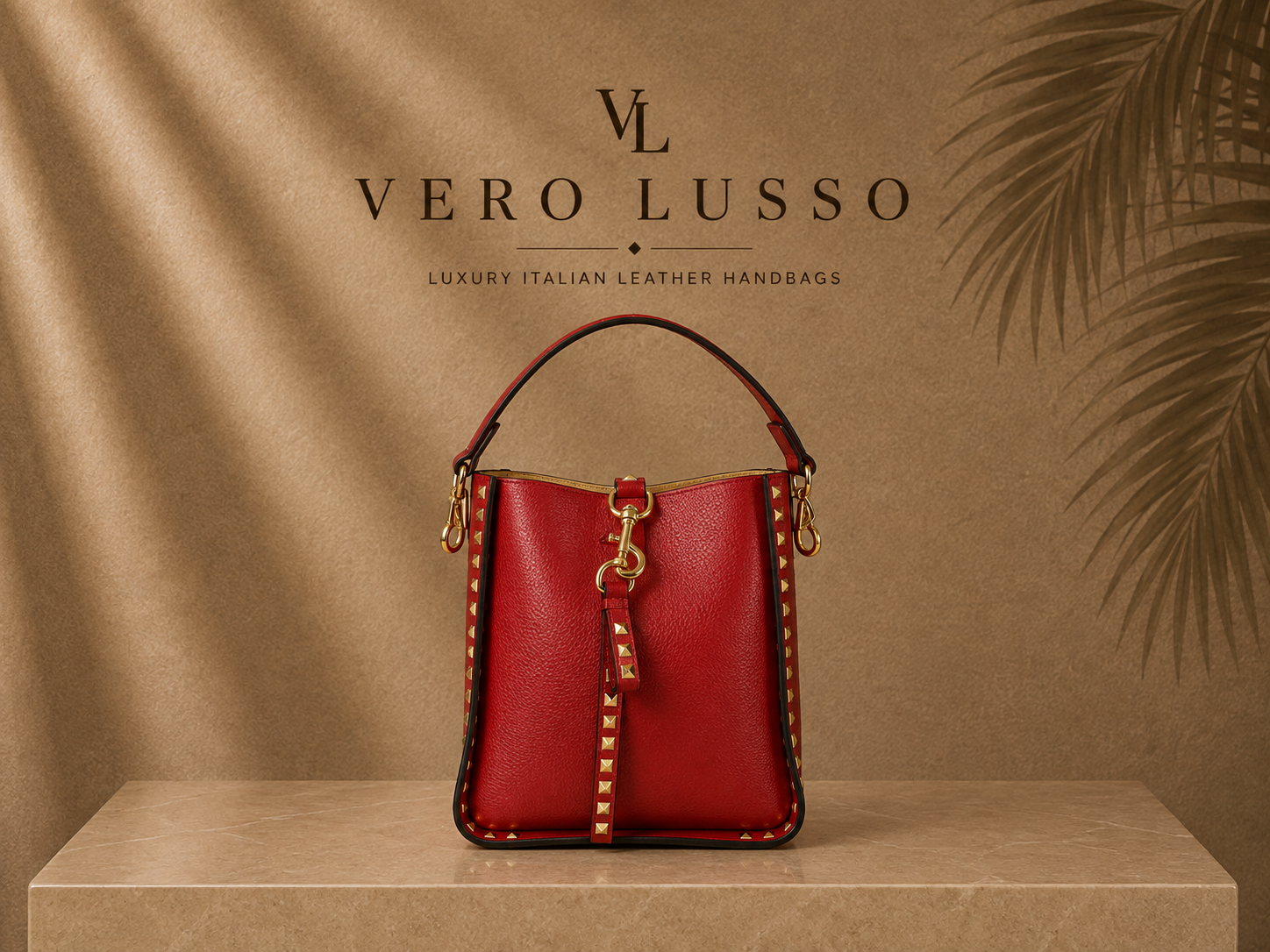 Shopper con pochette estraibile Piccola e Borchie Spike