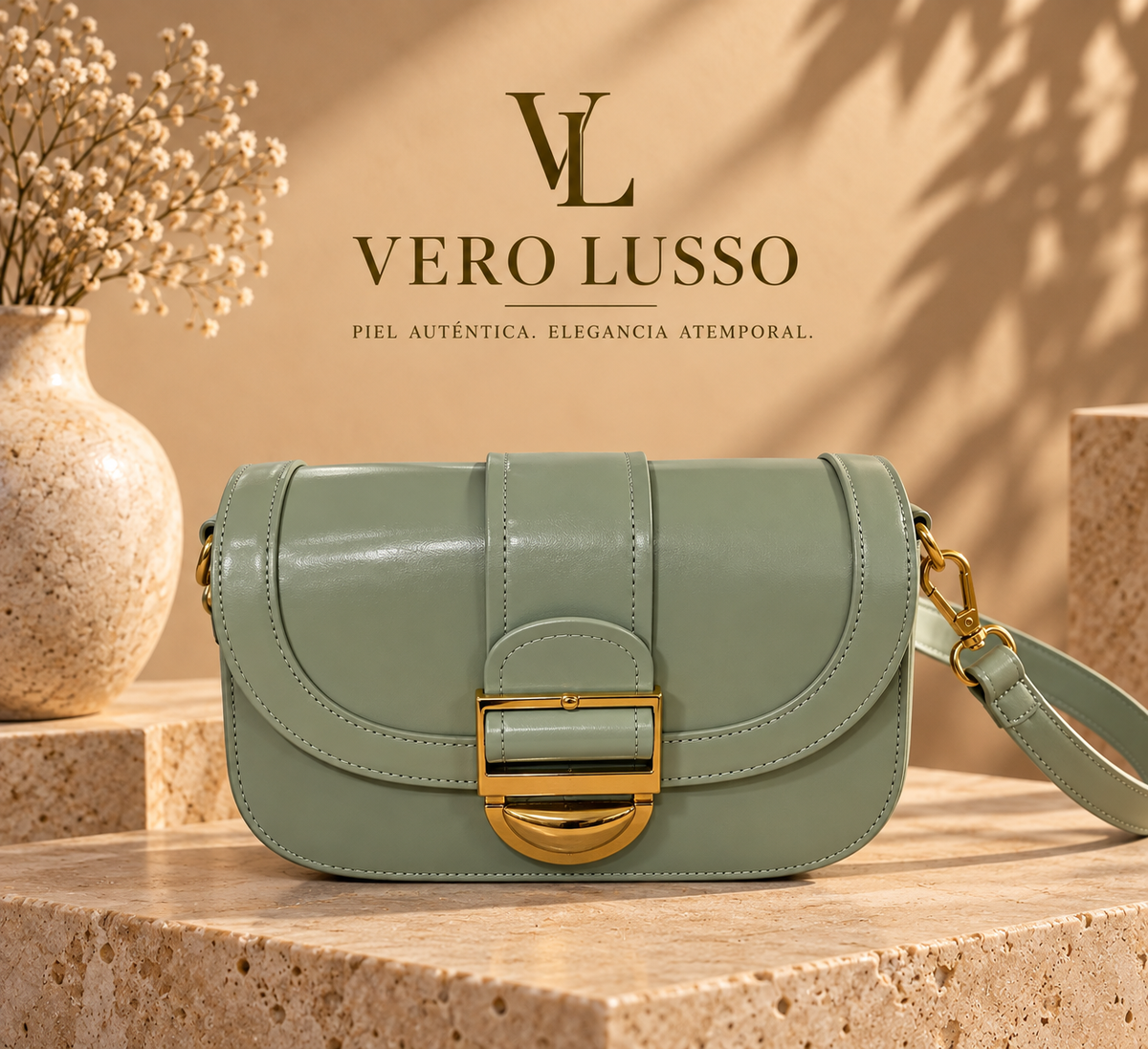 Borsa a spalla con chiusura anticata